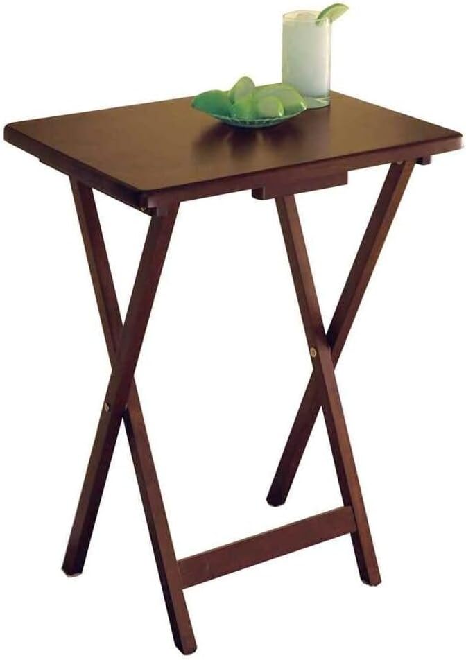 Winsome Alex Set of 2 Foldable Snack Tables, for Living Room, 26", Natural