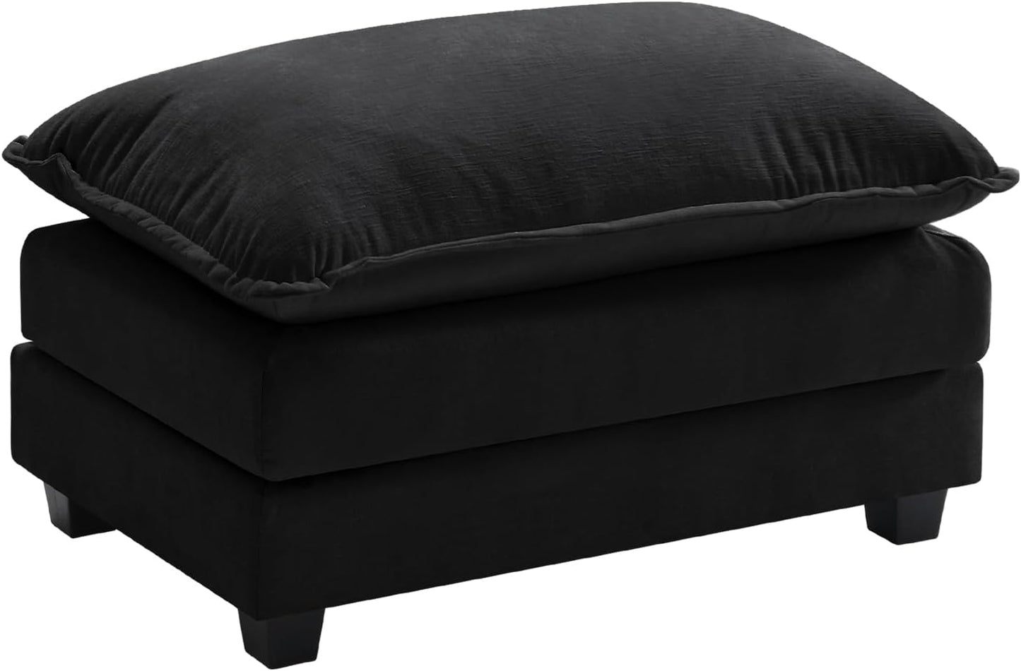 Ihanherry 111.4" L Shaped Modern Sofa Modular Sectional Cloud Couch with Ottoman, 4-Seat Chenille Deep Seat Sofa with Pillow for Living Room, Bedroom and Apartment, Grey