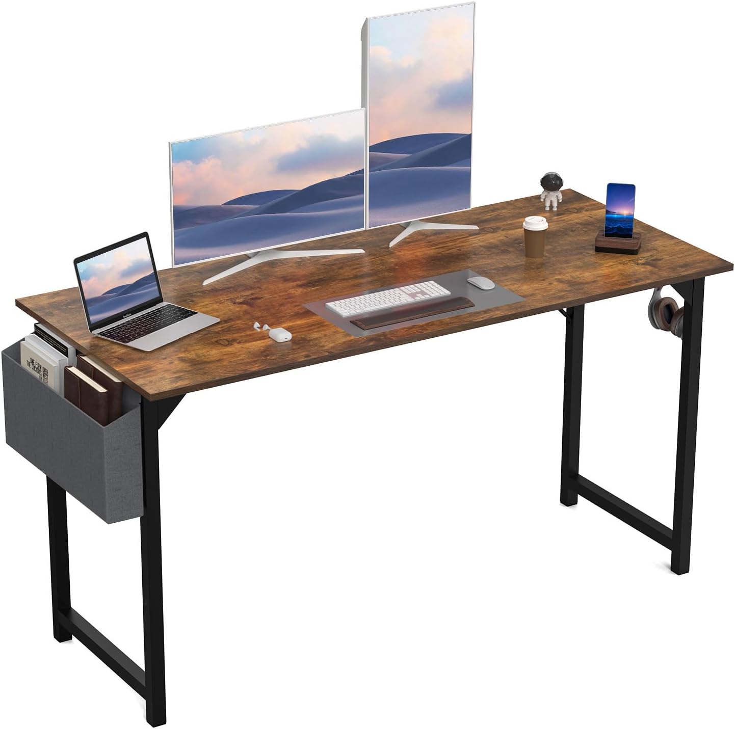 DUMOS 32 Inch Office Small Computer Desk Modern Simple Style Writing Study Work Table for Home Bedroom - Wood Black