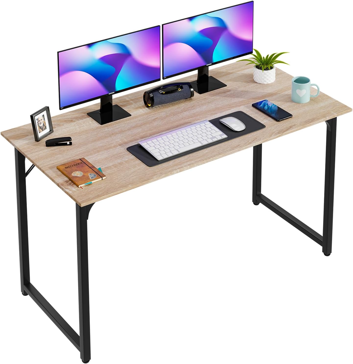 PayLessHere 32/39/47 inch Computer Desk Study Writing Table, Adjustable feet, Modern Furniture for Home Office (1, Brown, 32 inch)