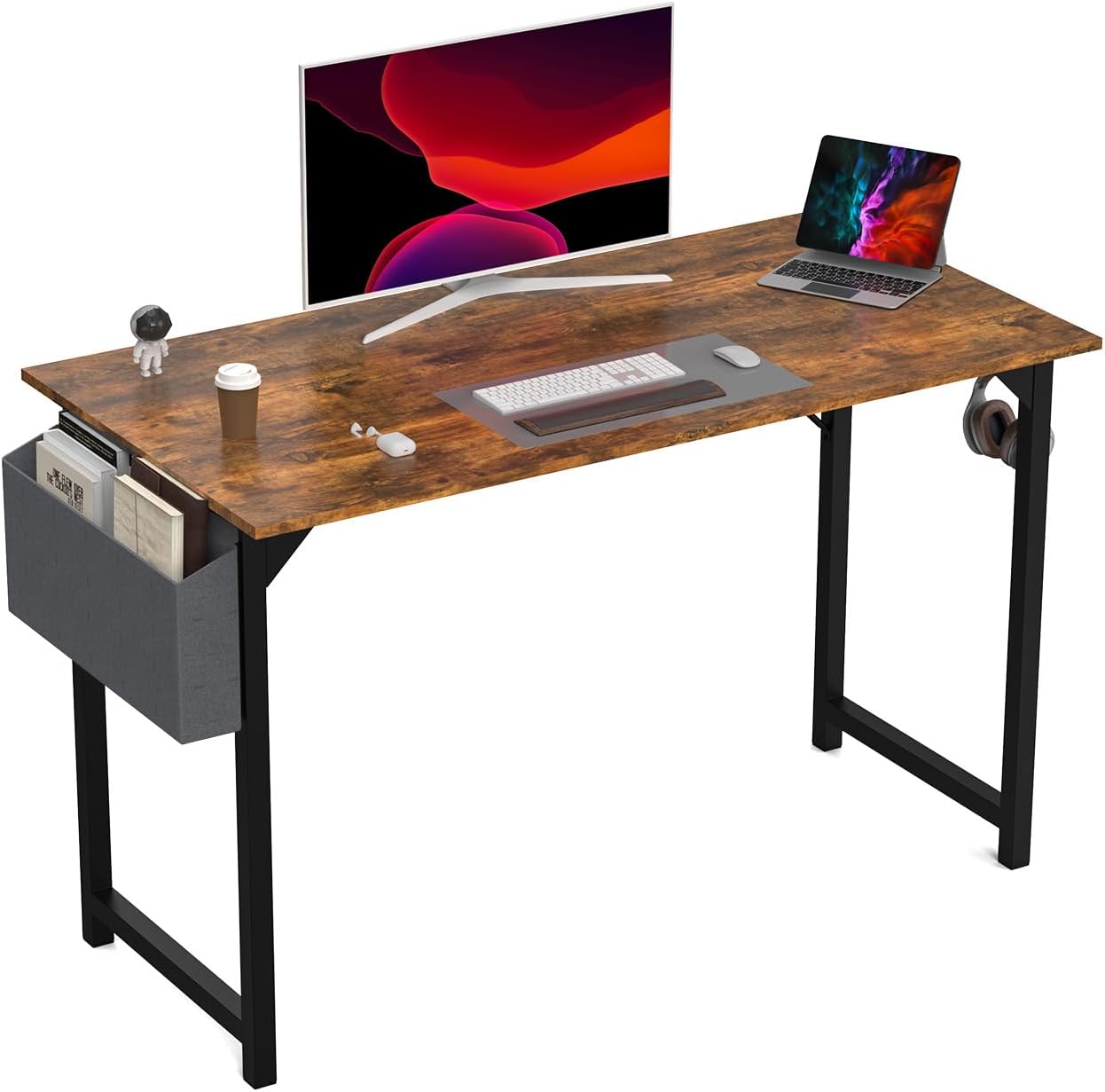 DUMOS 32 Inch Office Small Computer Desk Modern Simple Style Writing Study Work Table for Home Bedroom - Wood Black