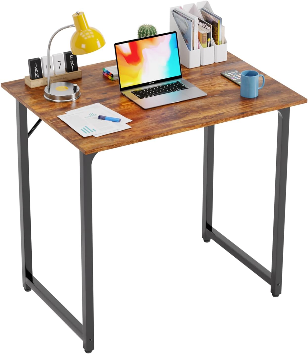 PayLessHere 32/39/47 inch Computer Desk Study Writing Table, Adjustable feet, Modern Furniture for Home Office (1, Brown, 32 inch)