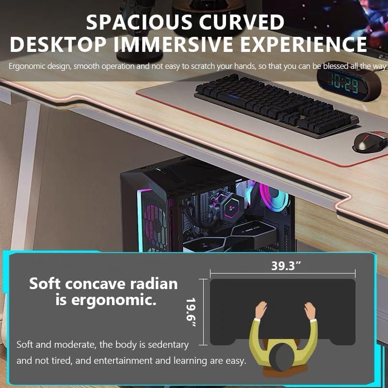 Gaming Desk Computer Writing Table Student Art Modren Simple Style PC Wood Suitable Portable Desk for Home, Office,Bedroom