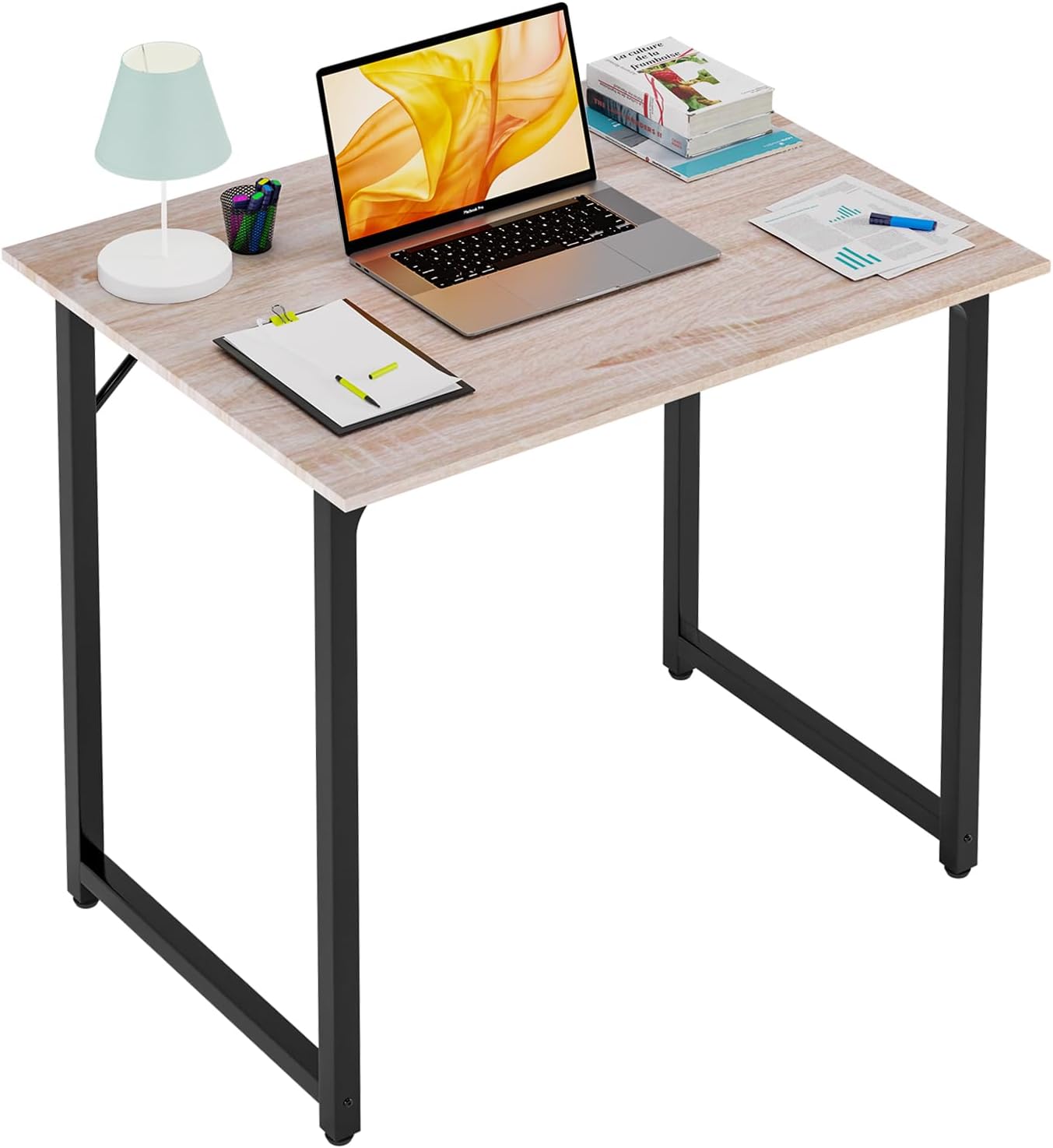 PayLessHere 32/39/47 inch Computer Desk Study Writing Table, Adjustable feet, Modern Furniture for Home Office (1, Brown, 32 inch)