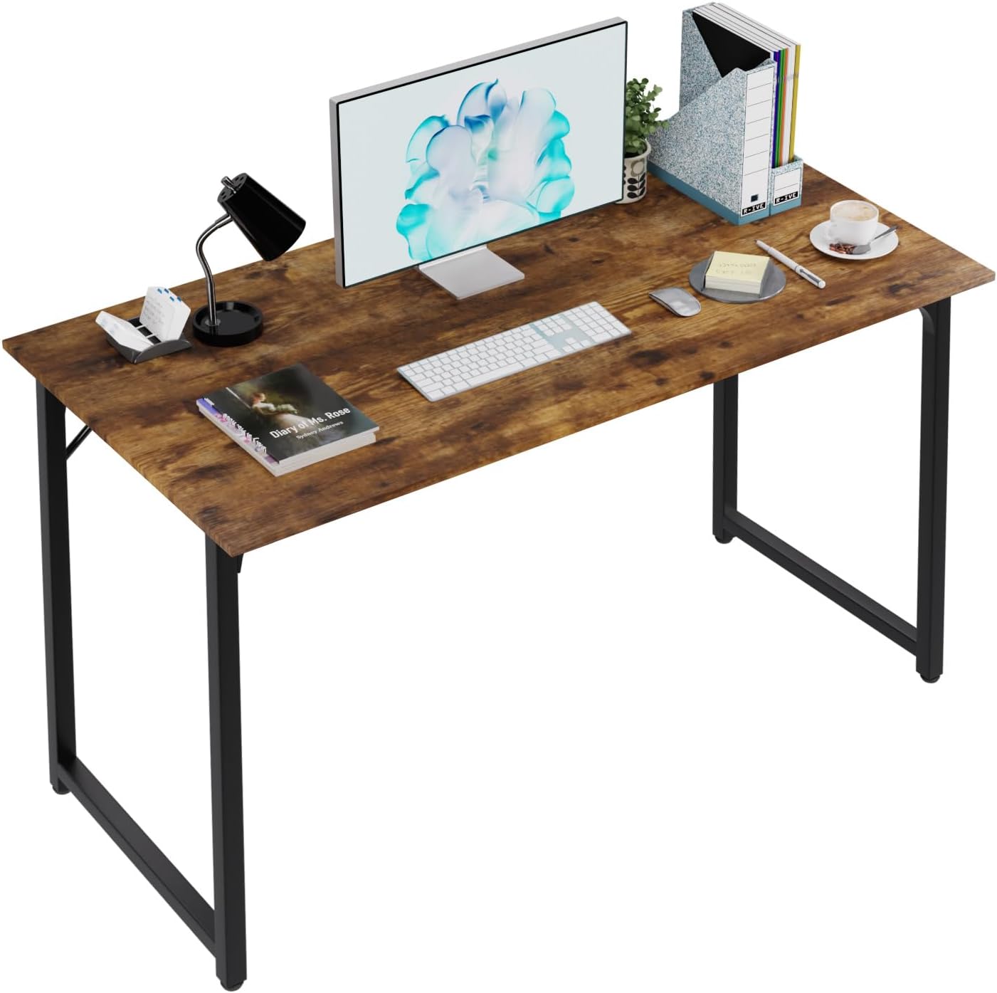 PayLessHere 32/39/47 inch Computer Desk Study Writing Table, Adjustable feet, Modern Furniture for Home Office (1, Brown, 32 inch)
