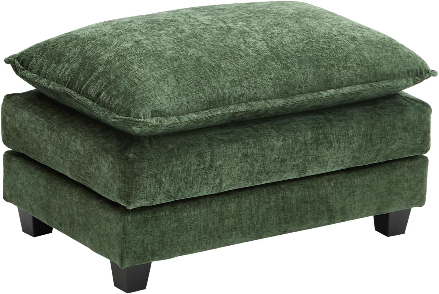 Ihanherry 111.4" L Shaped Modern Sofa Modular Sectional Cloud Couch with Ottoman, 4-Seat Chenille Deep Seat Sofa with Pillow for Living Room, Bedroom and Apartment, Grey