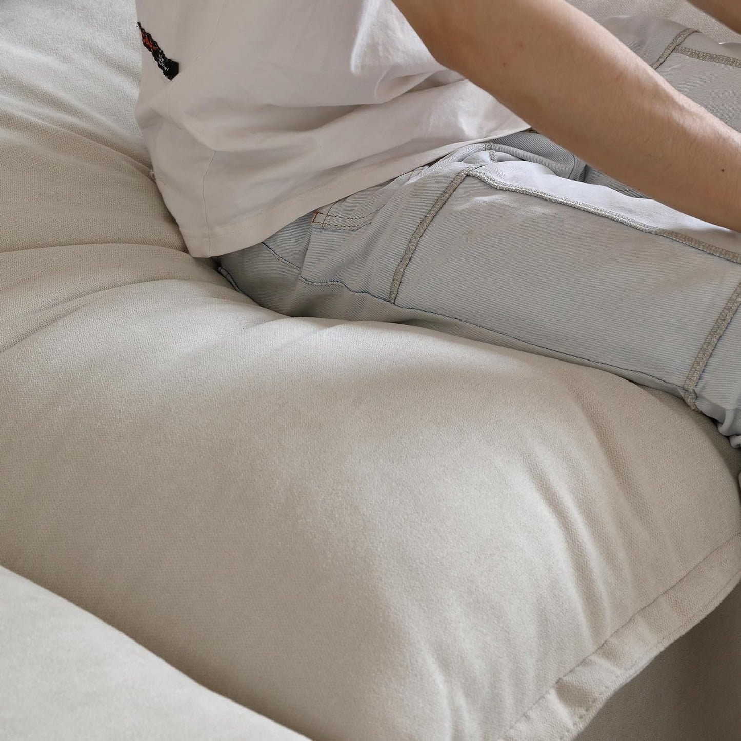 JACH U-Shaped Couches for Living Room, Convertible Sectional Sofa, 162" Modern Deep Seat Soft Cloud Couch, Modular Sectional Sofas with Ottomans, Sofa Cover Removable(Beige)