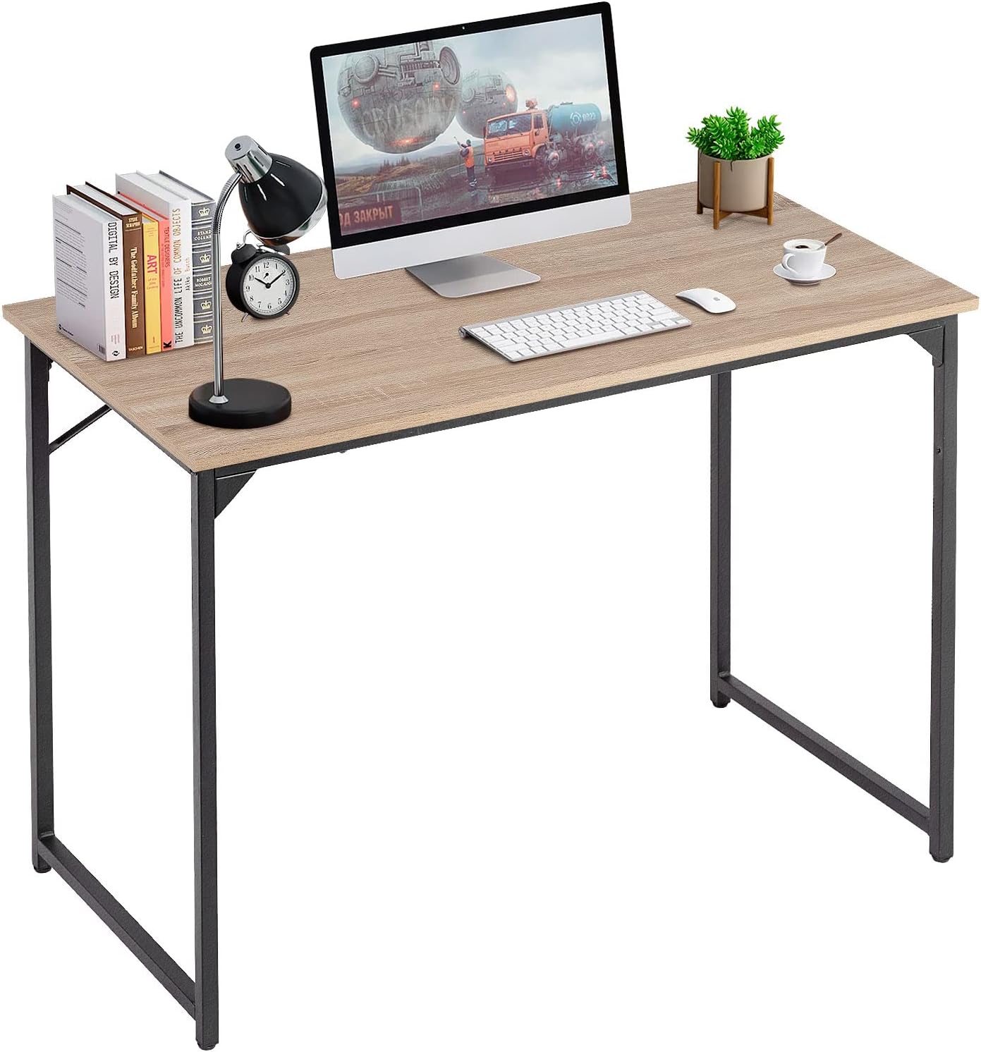 PayLessHere 32/39/47 inch Computer Desk Study Writing Table, Adjustable feet, Modern Furniture for Home Office (1, Brown, 32 inch)