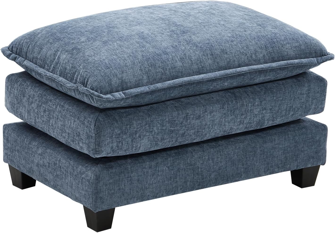 Ihanherry 111.4" L Shaped Modern Sofa Modular Sectional Cloud Couch with Ottoman, 4-Seat Chenille Deep Seat Sofa with Pillow for Living Room, Bedroom and Apartment, Grey