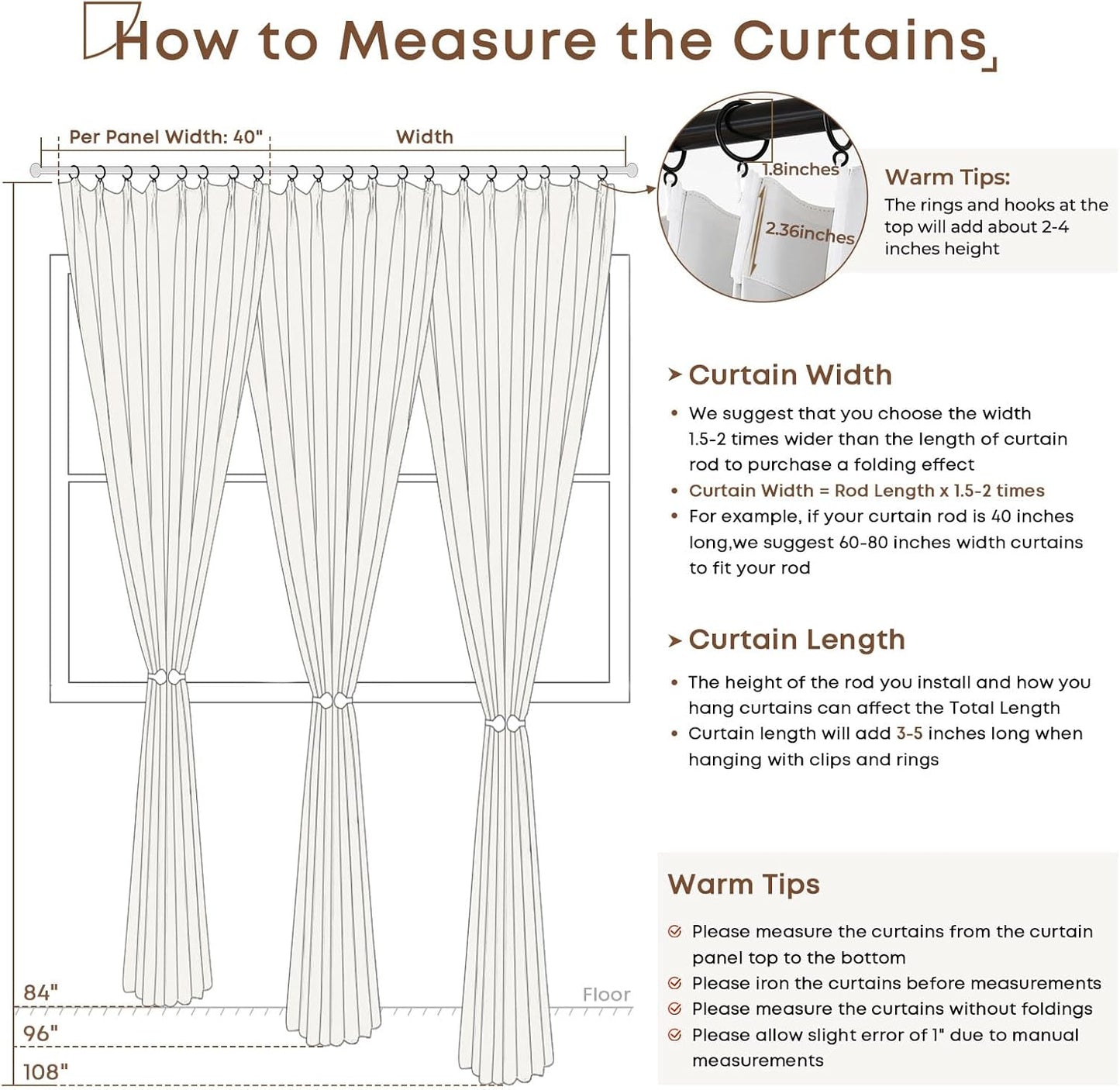 INOVADAY Pinch Pleated Curtains, 100% Light Blocking Linen Pinch Pleat Blackout Curtains for Bedroom, Thermal Insulated Blackout Drapes 2 Panels Set for Living Room - Natural on Linen, W40 x L96