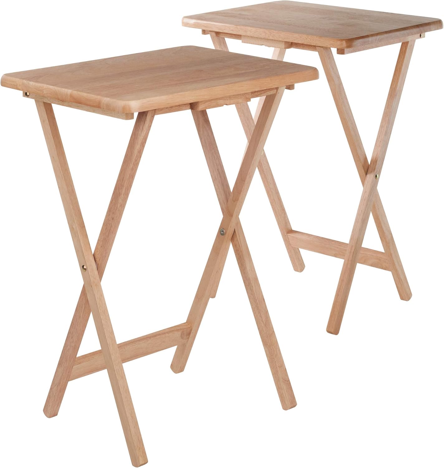 Winsome Alex Set of 2 Foldable Snack Tables, for Living Room, 26", Natural